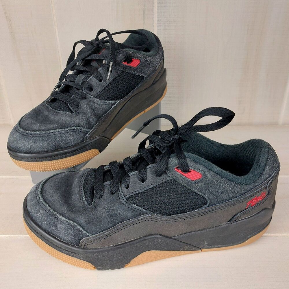 Air Jordan Flight Court Low Varsity Red Black Shoes Youth Size 4 Nike HF3333-001